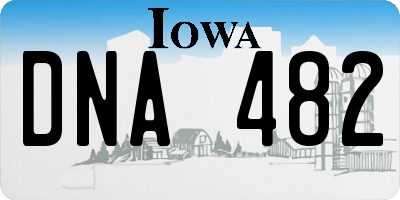 IA license plate DNA482