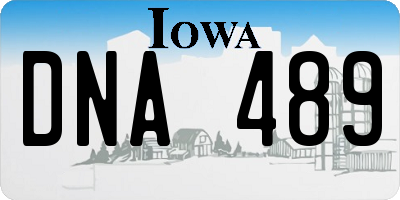 IA license plate DNA489