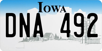 IA license plate DNA492