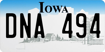 IA license plate DNA494