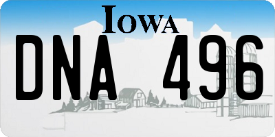 IA license plate DNA496