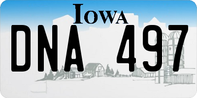 IA license plate DNA497
