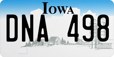 IA license plate DNA498