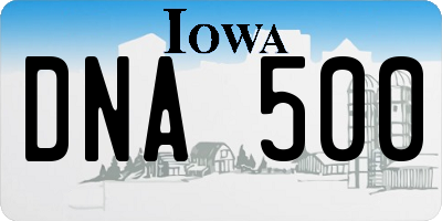 IA license plate DNA500