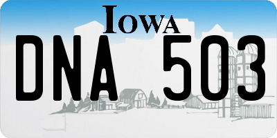 IA license plate DNA503