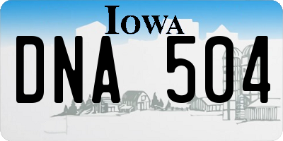 IA license plate DNA504