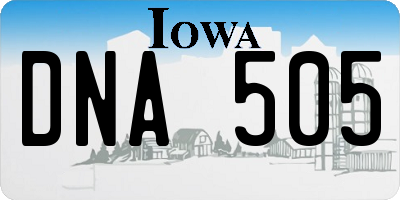 IA license plate DNA505