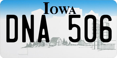 IA license plate DNA506