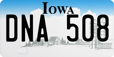 IA license plate DNA508