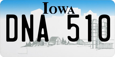 IA license plate DNA510