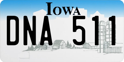 IA license plate DNA511