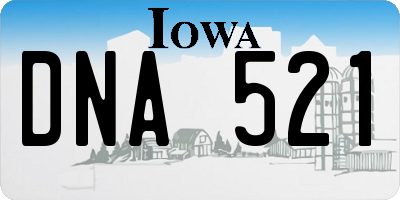 IA license plate DNA521