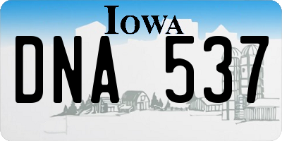 IA license plate DNA537