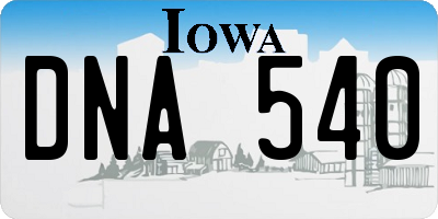 IA license plate DNA540