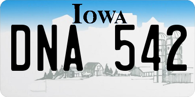 IA license plate DNA542
