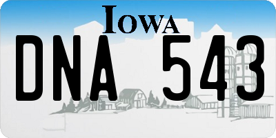 IA license plate DNA543