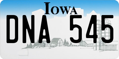 IA license plate DNA545