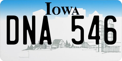 IA license plate DNA546