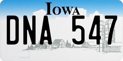 IA license plate DNA547