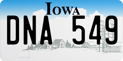 IA license plate DNA549