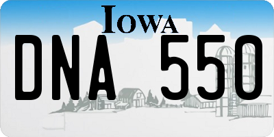 IA license plate DNA550