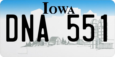IA license plate DNA551