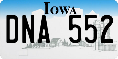 IA license plate DNA552
