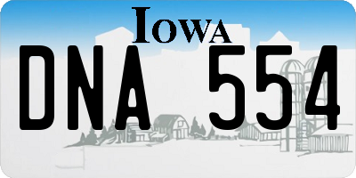 IA license plate DNA554