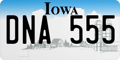 IA license plate DNA555