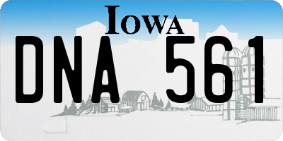 IA license plate DNA561