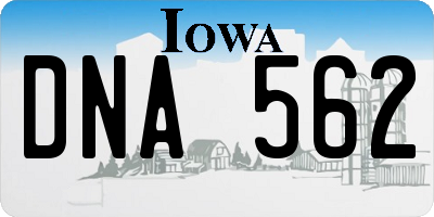 IA license plate DNA562