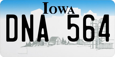 IA license plate DNA564