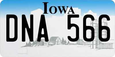 IA license plate DNA566