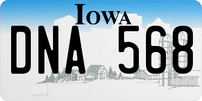 IA license plate DNA568