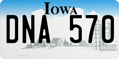 IA license plate DNA570