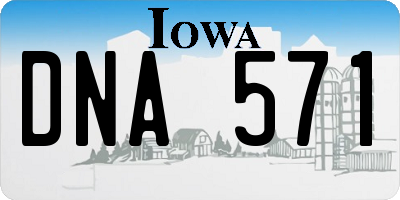 IA license plate DNA571