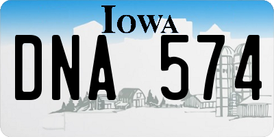 IA license plate DNA574