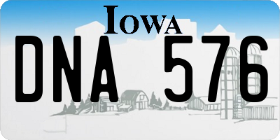 IA license plate DNA576