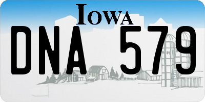 IA license plate DNA579