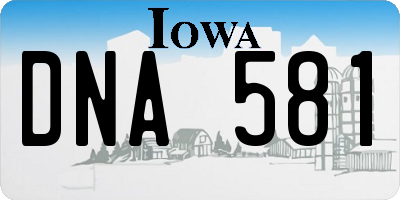 IA license plate DNA581