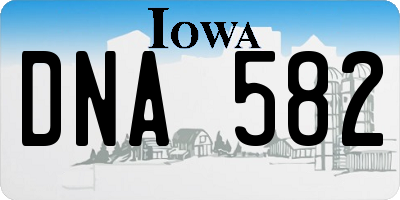 IA license plate DNA582