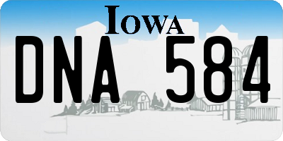 IA license plate DNA584