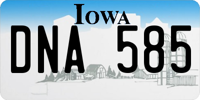 IA license plate DNA585