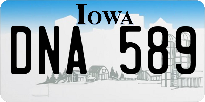 IA license plate DNA589