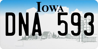 IA license plate DNA593