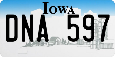 IA license plate DNA597