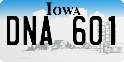 IA license plate DNA601