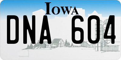 IA license plate DNA604