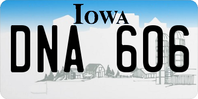 IA license plate DNA606