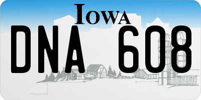 IA license plate DNA608
